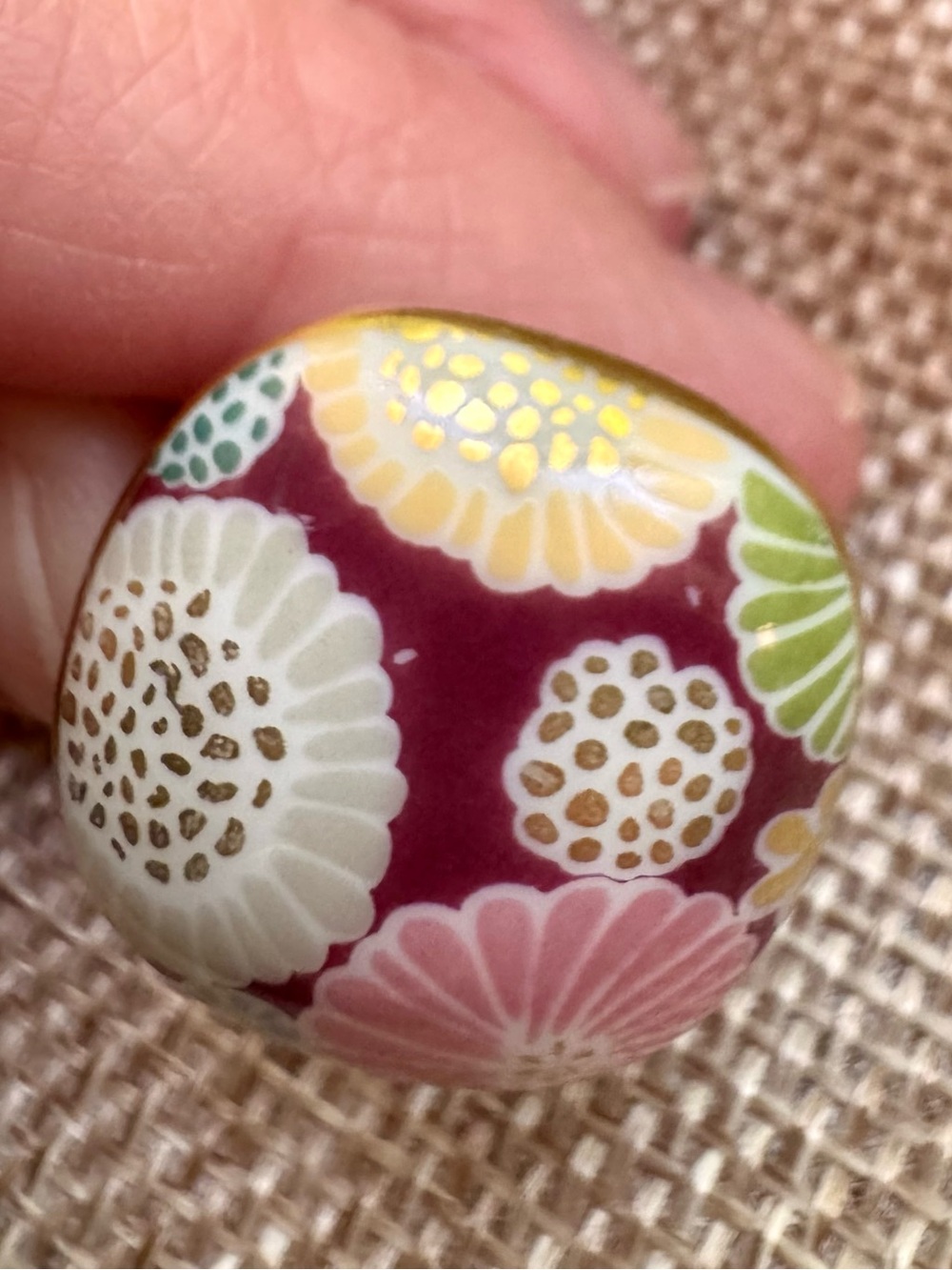 Bernardaud Porcelain Gold-Tone Ring with Floral Accents - Picture 6 of 7